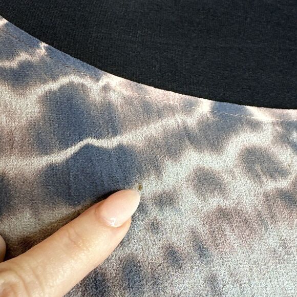 Gypsy 05 Silk Boat Neck Dolman Sleeve Blouse Size S Blue Tie Dye High Low Boho - Picture 8 of 11